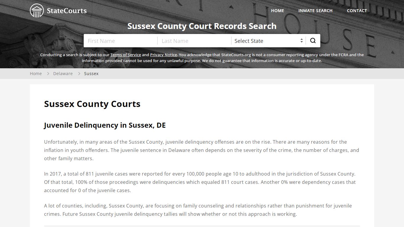 Sussex County, DE Courts - Records & Cases - StateCourts