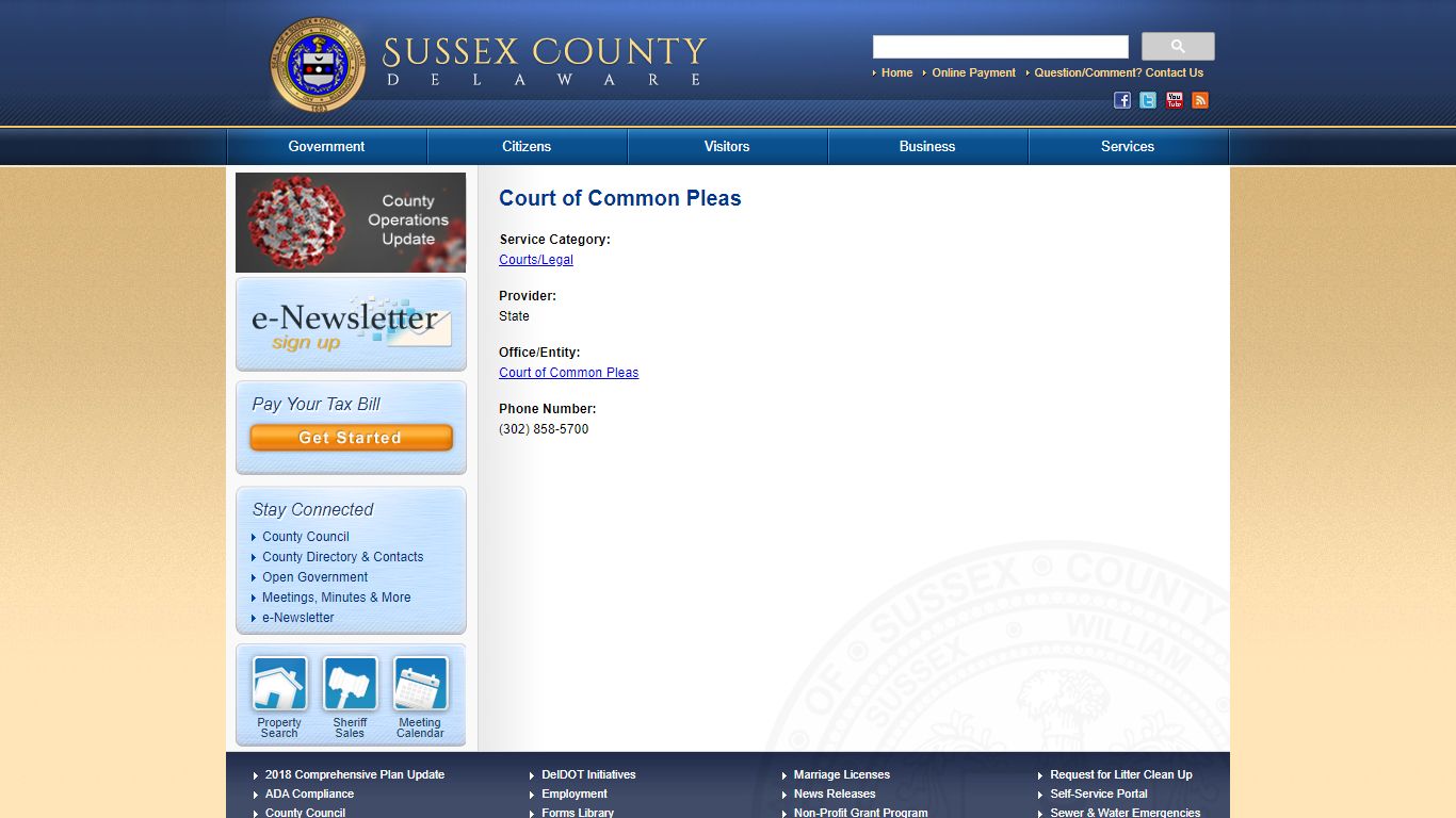 Court of Common Pleas | Sussex County